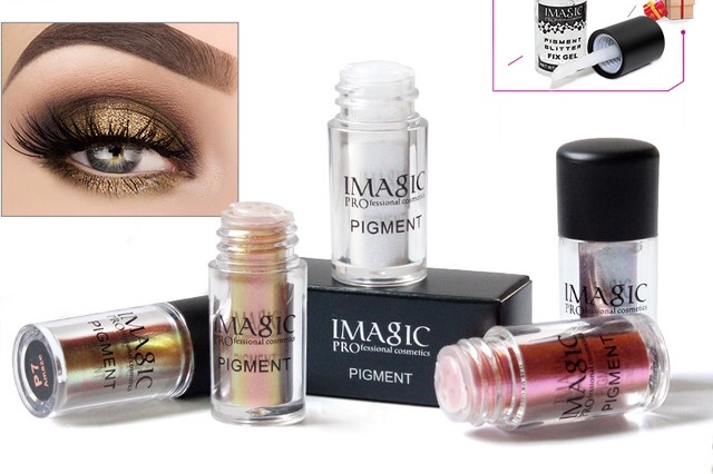IMAGIC New Arrival Glitter Eyeshadow Metallic Loose Powder Waterproof Shimmer Pigments Colors Eye Shadow Makeup Cosmetics