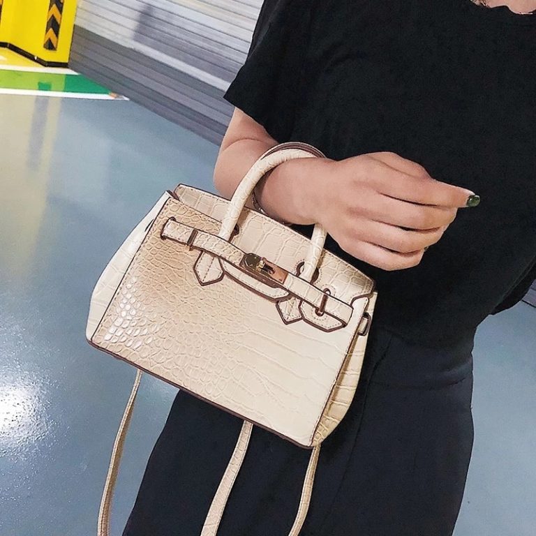 Crocodile Lock Box Alligator Luxury Handbags Women Bags